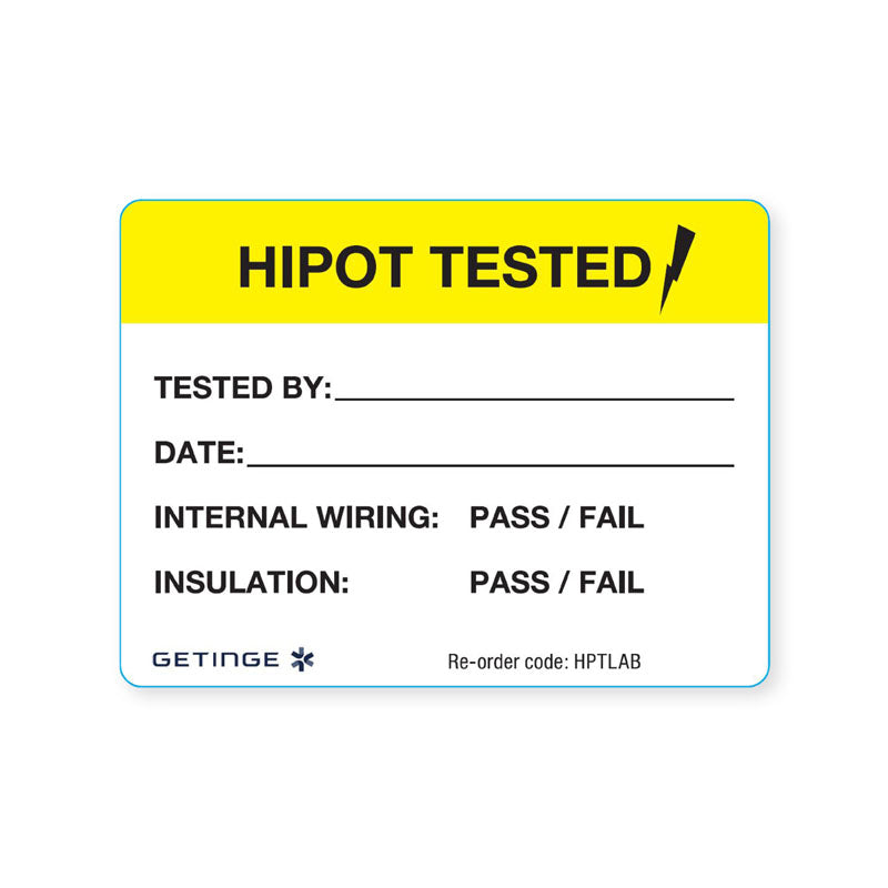 Meditrax Hipot Tested Duplex Labels